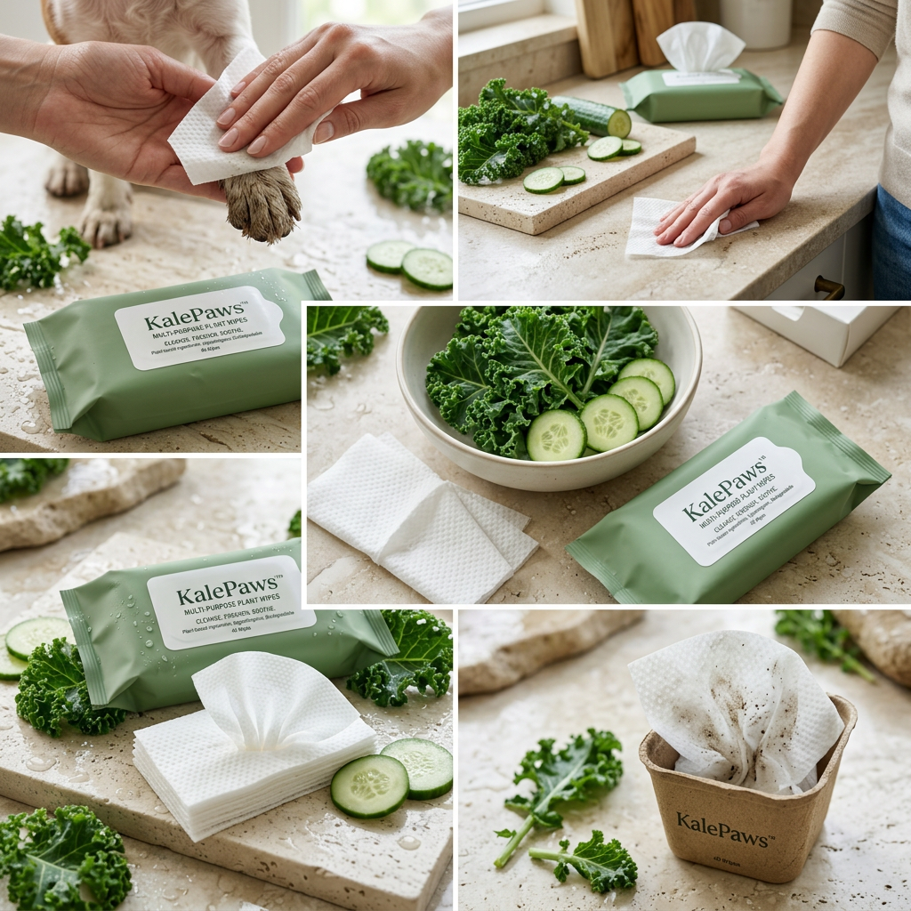 𼏠KalePaws⢠Eco-Plant Multi-Purpose Pet Wipes