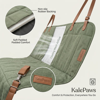 🥬 KalePaws™ Eco-Hemp 4-in-1 Waterproof Car Seat Cover