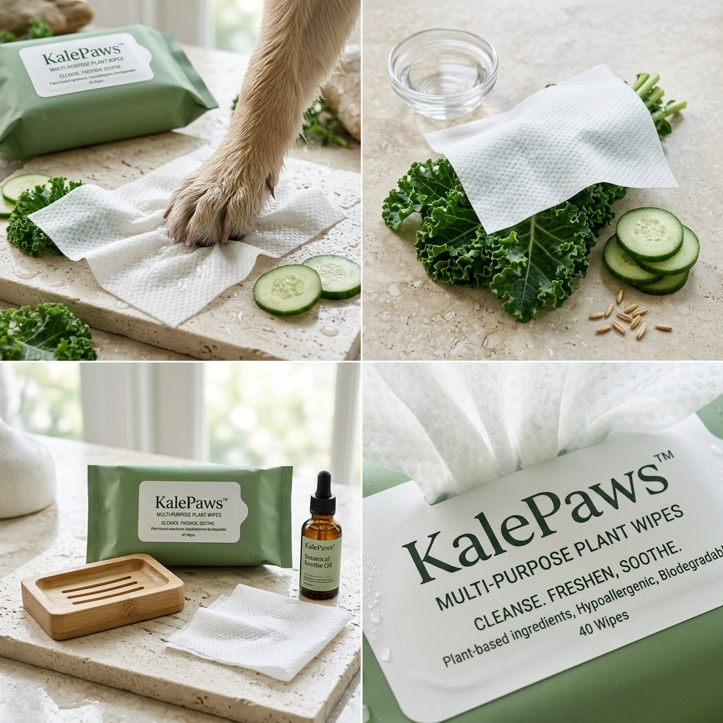 🥬 KalePaws™ Eco-Plant Multi-Purpose Pet Wipes