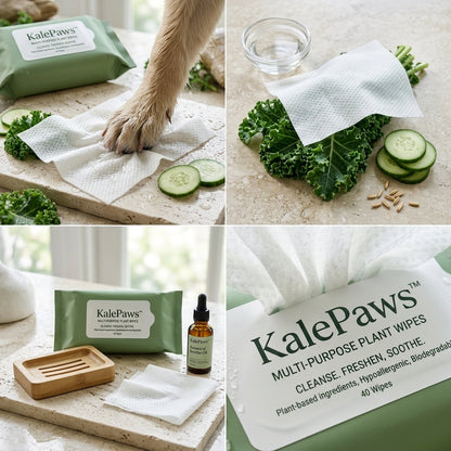 🥬 KalePaws™ Eco-Plant Multi-Purpose Pet Wipes
