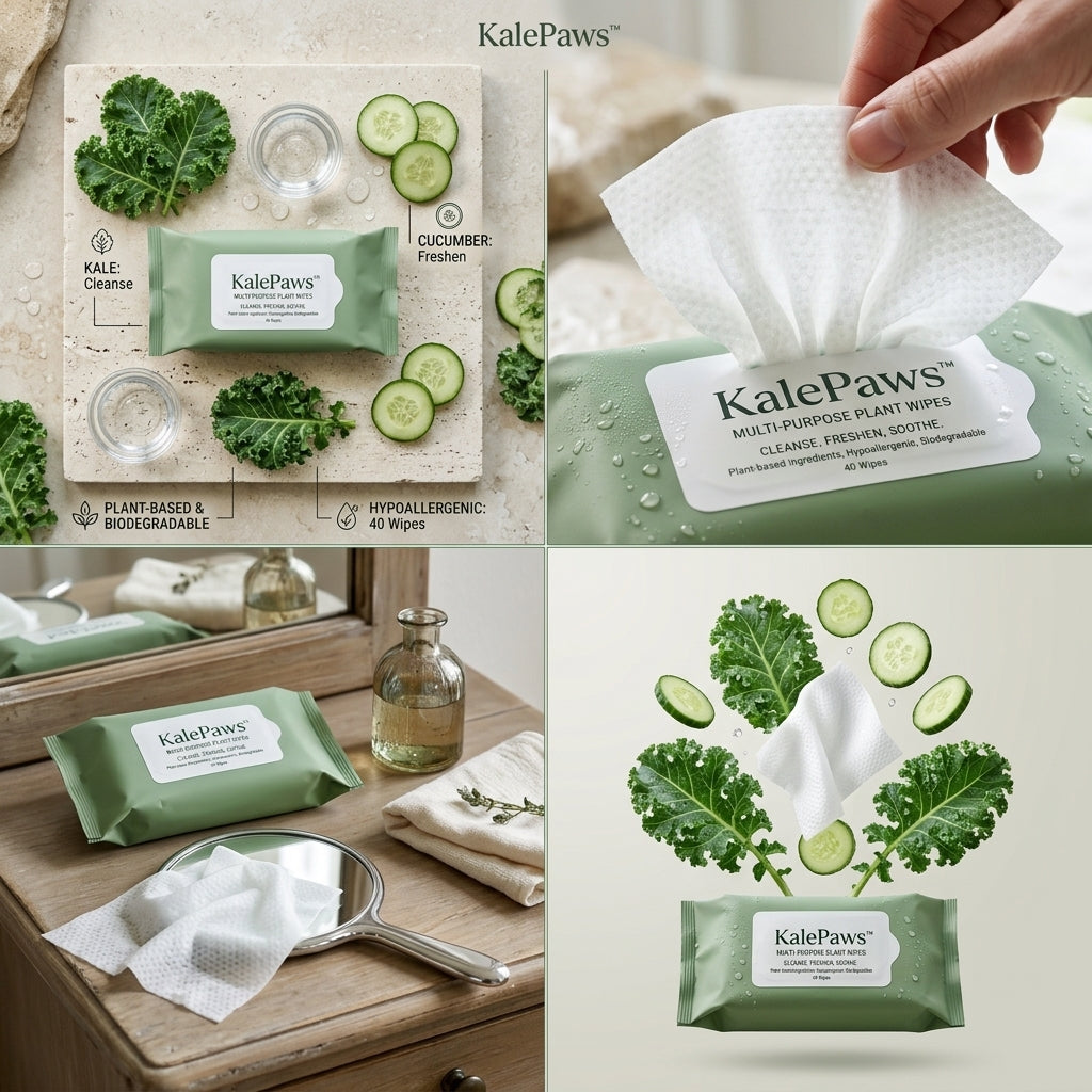 🥬 KalePaws™ Eco-Plant Multi-Purpose Pet Wipes