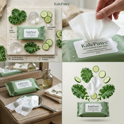 🥬 KalePaws™ Eco-Plant Multi-Purpose Pet Wipes