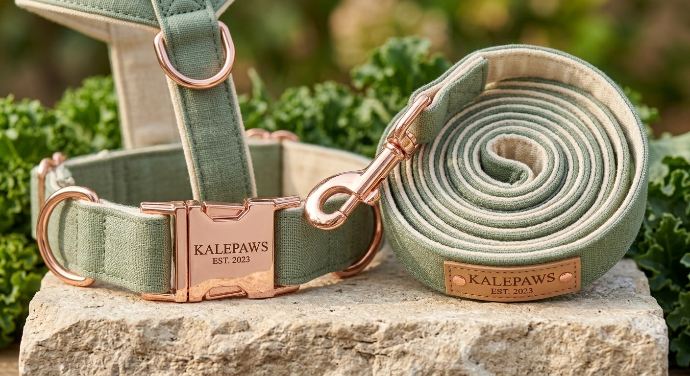 🥬 KalePaws™ Eco-Hemp Anti-Pull Comfort Harness & Leash Set