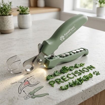 🥬 KalePaws™ LED Safe Anti-Splattering Pet Nail Clipper