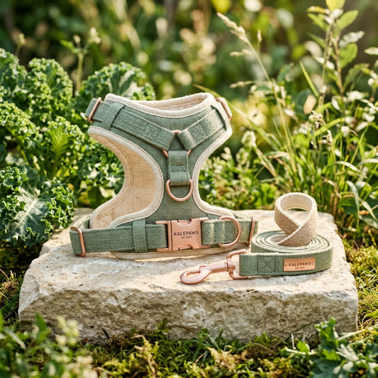🥬 KalePaws™ Eco-Hemp Anti-Pull Comfort Harness & Leash Set